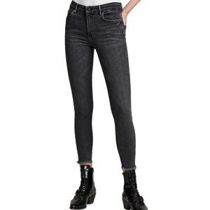 All Saints Miller Push Up Skinny Jeans in Washed Black Size 24